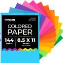 Hygloss Assorted Bright Colored Paper - 24 lb, 89 GSM, Acid-Free, Fade-Resistant, 8.5x11-Inch Letter Size Color Copy Paper, 144 Sheets, 12 Colors