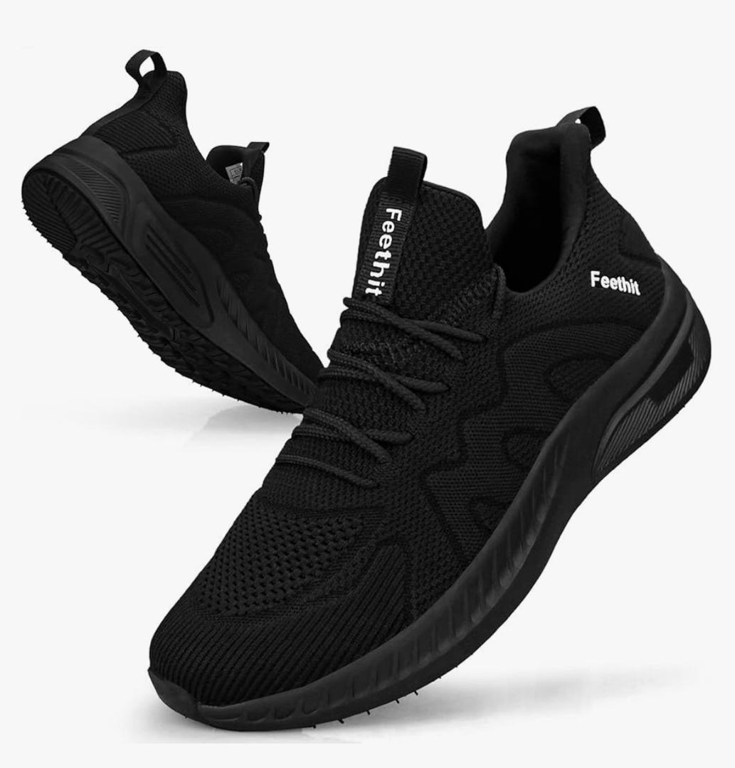 Feethit Mens Non Slip Walking Sneakers Lightweight Breathable Slip on Running Shoes Athletic Gym Tennis Shoes for Men, 42