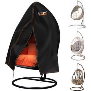 Enzeno Patio Egg Chair Covers Waterproof,75x45inch Egg Chair Cover with Zipper,Windproof Single Egg Swing Chair Covers,Outdoor Hanging Chair Cover Weatherproof,Black