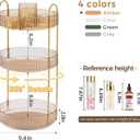 360 Rotating Makeup Organizer, Upgraded 3 Tier Skincare Perfume Organizers for Women, Bathroom Organizer Countertop, Clear Cosmetic Dresser Organizer with Makeup Brush Holder, Sink&Counter(Amber)