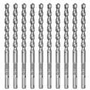 10-Piece 5/16" SDS Plus Drill Bits Rotary Hammer Drill Bit Set, Carbide Tipped for Drilling Concrete Cement Porcelain Tiles Ceramic Pots Stone Brick, Diameter 8mm, 160mm Long, SDS Plus Shank.