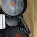 T-fal Initiatives Nonstick Cookware Set 18 Piece, Oven Broiler Safe 350F, Kitchen Cooking Set w/Fry Pans, Saucepans, Stockpots, Skillet, Spoons, Lids Pots and Pans Set Non Stick Dishwasher Safe Black