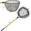 Collapsible Fishing Net - 56-Inch Retractable Landing Net with Telescopic Pole - Fishing Equipment for Catch-and-Release by Wakeman (Gold)