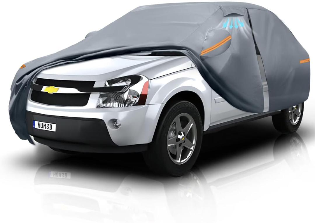 Waterproof Chevrolet Chevy Equinox(2005-2026) Car Cover with Breathable Vents, [2026 Upgrade] Premium Covers with Cotton Liner and Zipper Door, Sun Rain Snow Dust Uv Protection.(Gift with Towel)