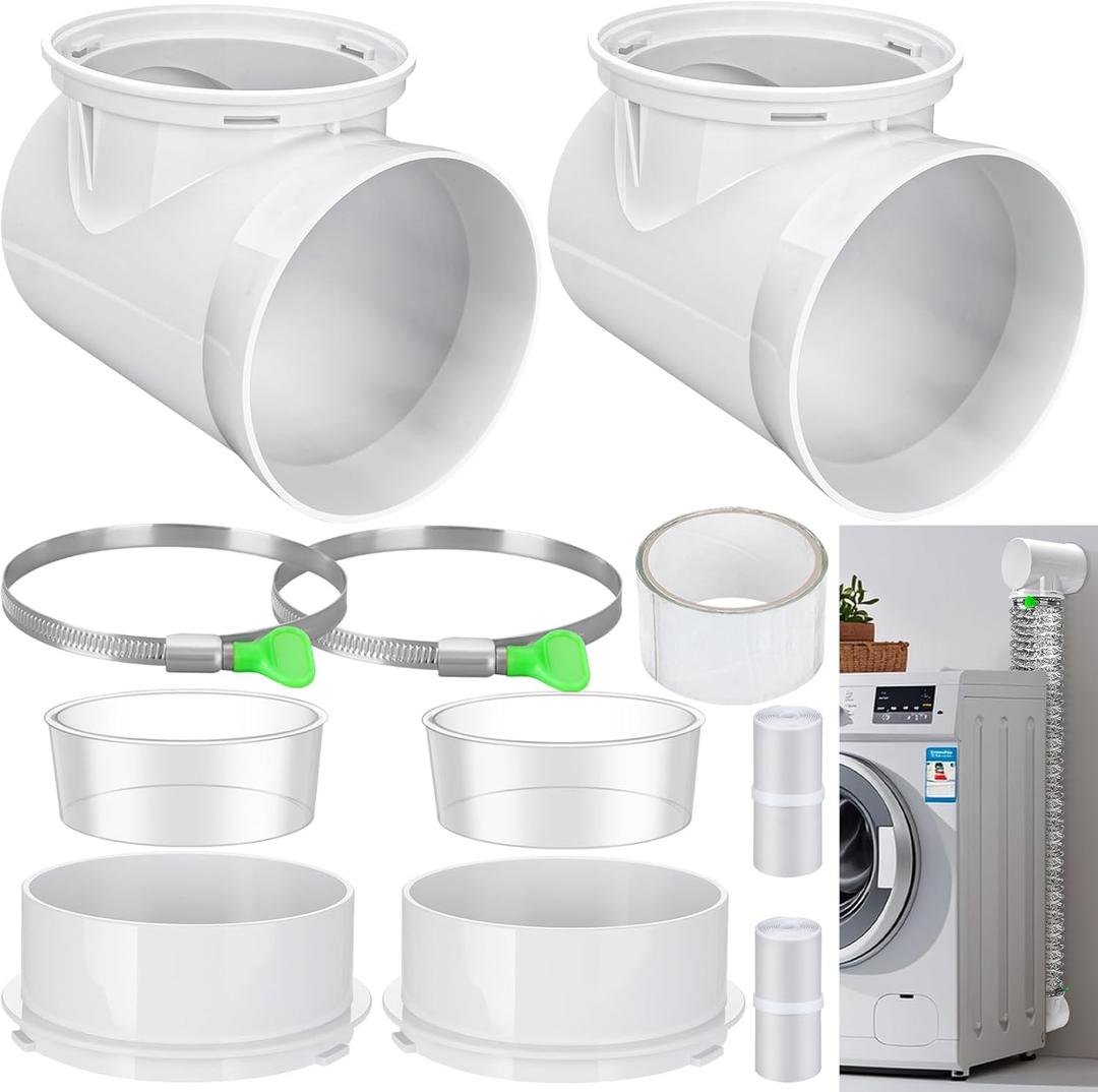 90 Degree Dryer Vent Elbow(2 Pcs),Dryer Vent Duct Connector Kit,90 Degree Dryer Vent TightFit Connector Elbow for 4 Inch Dryer Duct Vent Hose.