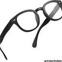 grinderPUNCH Classic Reading Glasses for Women and Men Stylish Lightweight Readers Round Readers for Women and Men (Black)