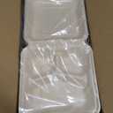 Aricsen 100 Pack 3 Compartment Compostable 8x9 Inch Takeout Lunch Box Containers with Lid To Go Take Out Clamshell for Food, Disposable Eco-Friendly Biodegradable Bagasse, PFAS-Free, Brown