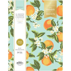 2 x Blue Sky Day Designer 2026-2028 Monthly Academic Year 24 Month Planner Calendar, July 2026 - June 2028, 8.5" x 11", Flexible Cover, Stapled Binding, Orange Blossom Mint
