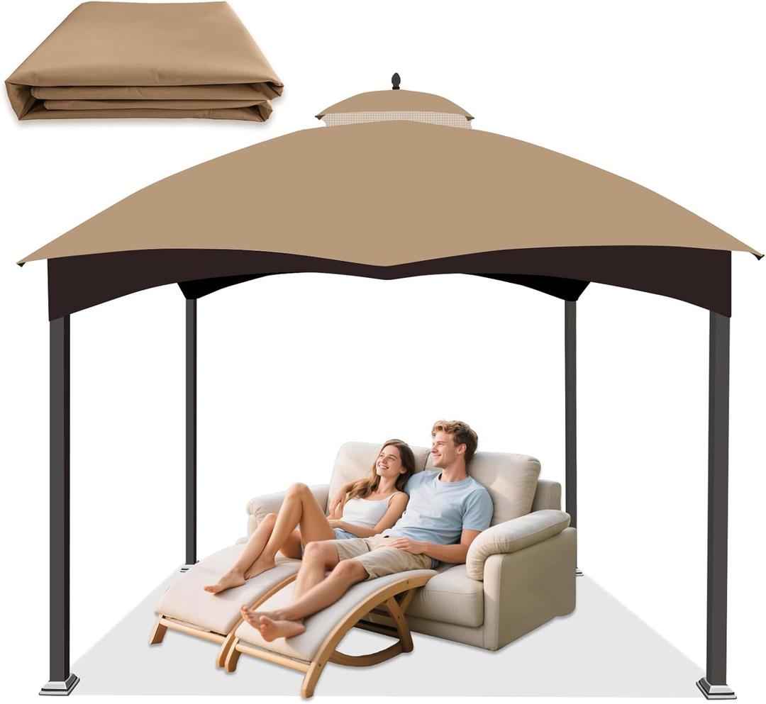 10x12 Replacement Canopy Top for Lowe's Allen Roth 10' x 12' Gazebo Heavy Duty Gazebo Roof Waterproof Gazebo Top with Air Vent Double Tier 10x12 Gazebo Cover