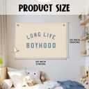 Boys Room Decor, Long Live Boyhood Banner, Baby Boy Shower Decorations, Linen Canvas Banner Wall Hanging Flag Decor for Toddler Boy Room Nursery Playroom 20x30
