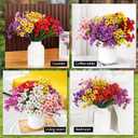 24 Bundles Artificial Flowers for Outdoor Indoor Garden Home Decoration, Plastic Flowers Decoration,Artificial Plants for Indoor Outside Garden Home Wedding Farmhouse (Mix 6 Color)