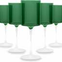 Bluesky Green & Clear Two-Tone Glass Set - 14 Oz (5 Pieces) - Elegant, Sophisticated Design for Upscale Events & Unforgettable Moments Ideal for Tasting, Celebrations, and Gifting