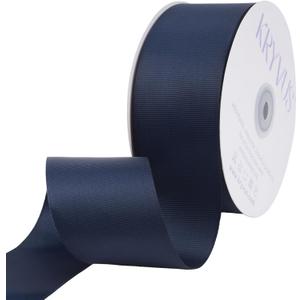 Navy Blue Ribbon, Grosgrain Ribbon 2 Inch x Continuous 50 Yards, Navy Blue Grosgrain Ribbons for Crafts, Gift Wrapping, Hair Accessories, Wedding Decor, Sewing and Bow Making