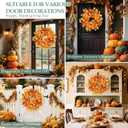 Fall Decor, 20 Inch Fall Wreaths for Front Door Outside, Autumn Wreath with Hanger Fall Thanksgiving Decorations for Home Porch Wall Window Party Decor Indoor Outdoor (Orange)