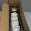 LE TAUCI Ceramic Succulent Pots, 4 Inch Small Plant Pot for Indoor Plant Cactus, Embossed Flower Pots with Drainage Hole & Saucer - Set of 4, Arctic White