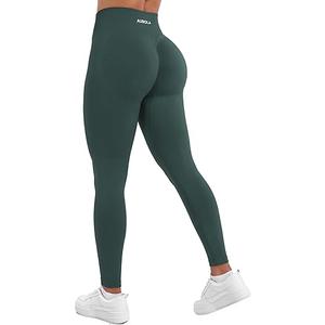 AUROLA Influence Workout Leggings for Women, Seamless Compression Tummy Control Leggings Mid Rise Yoga Pants, Eden Green, Small