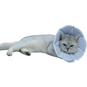 Soft Cat Recovery Collar,Adjustable Dog Cat Cone,Dog Protective Cone Collar After Surgery, for Kitten and Puppy, Small, Blue