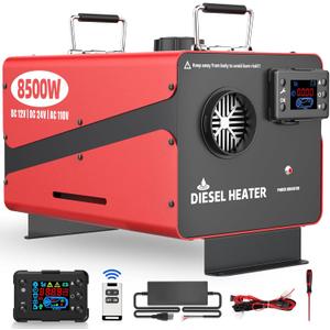 Aoteda 8500W Diesel Heater, 12V/24V/110V All-in-One Portable Parking Space Heater with Remote & LCD Monitor Control, Quick Warm-up Low Noise for RV, Trailer, Van, Truck, Boat, Garage, Tent,Home