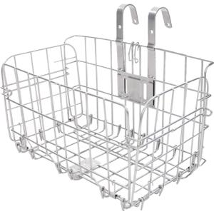 Folding Bike Front Basket Bicycle Wire Basket with Handles Easy Installation on Front Handlebar