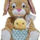 Cuddle Barn - Hip & Hop | Animated Plush Easter Bunny Interactive Stuffed Animal Toy Holding Chick in Egg Sings and Bops to Peter Cottontail