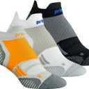 Prince Durable Comfortable Athletic Low Cut Compression Ankle Socks for Pickleball Running Walking Cycling Men Women 3 Pack (Medium, Orange)