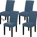 Easy-Going 100% Waterproof Dining Room Chair Cover Set of 4, Stretch Jacquard Parson Chair Slipcover Removable Washable Chair Protector for Home, Restaurant, Banquet (XLarge, Bluestone)