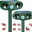 2025 Cat Repellent Outdoor Solar Ultrasonic Animal Repellent Outdoor Solar Animal Repeller with Motion Detection Deer Deterrent Device to Scare Rabbit Fox Bird Squirrel Skunk Dog Raccoon (2PACK)