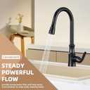 Angle Simple Kitchen Sink Sprayer, G 1/2 or 13/16 Inch Male Thread Connector, Tested to NSF/ANSI/CAN 61 & 372, Faucet Head Replacement, Stream Spray and Pause Mode, Matte Black