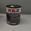 KILZ 1-Part Epoxy Acrylic Concrete and Garage Floor Paint, Interior/Exterior, Satin, Silver Gray, 1 Gallon