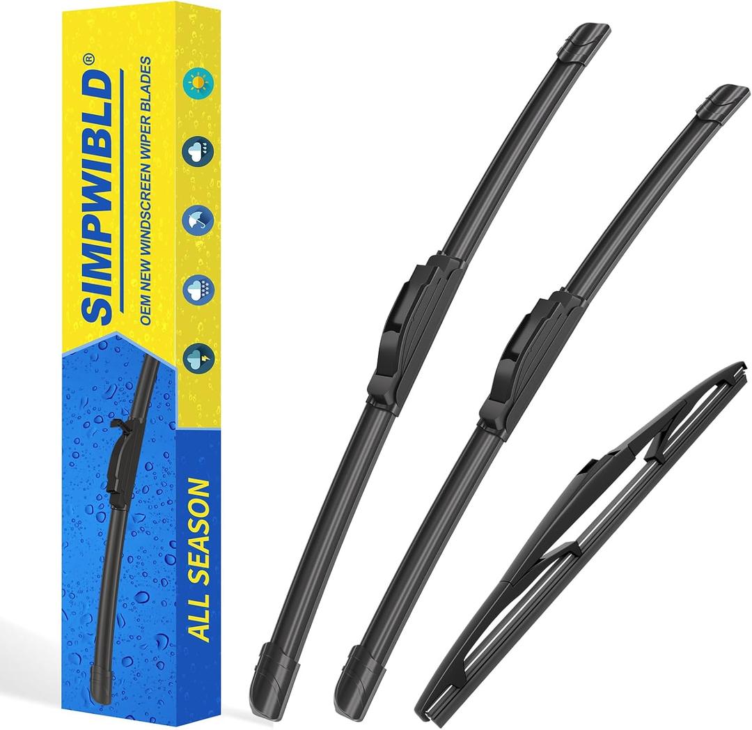 SIMPWIBLD 3 wipers Replacement for 2004-2009 Toyota Prius Windshield Wiper Blades Original Equipment Replacement 26"+18"+16" (Set of 3) U/J HOOK
