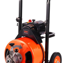 VEVOR Drain Cleaning Machine 75FT x 3/8 Inch, Sewer Snake Machine Auto Feed, Drain Auger Cleaner with 4 Cutter & Air-Activated Foot Switch for 1" to 4" Pipes
