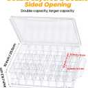 Gbivbe 46 Grids Sewing Organizer, Double Sided Thread Box Storage, Portable Clear Plastic Organizer Box for Embroidery and Sewing Threads, Embroidery Floss, Crafts, Small Toys (Clear,1 Pack)