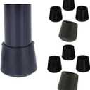 2 x Table Chair Rubber Leg Tips Caps, 8PCS Chair Leg Tips Caps, Rubber Furniture Feet Round for Furniture Legs, No Scratches and Reduce Noise(Black)