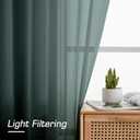 3 x OWENIE Green Sheer Curtain 96 Inches Long 2 Panels Set for Christmas Decoration, Light Filtering Clear Sheer Curtain 95 for Bedroom/Living Room, 2Pcs, Each 42" W x 96" L