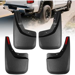Heavy Duty Mud Flaps for Trucks - 4PC No-Drill Splash Guards Compatible with 2014-2018 Chevy Silverado 1500 & 2015-2018 Silverado 2500HD/3500HD, Front & Rear Mud Guards