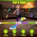 HYES Light Up Stepping Stones & Balance Beams for Kids 1-3, 13PCS Non-Slip Sensory Obstacle Course with Piano Music, Game Spinner & 30 Cards, Indoor Outdoor Toddler Toys Gifts for Boys Girls Ages 3-5