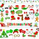 Christmas Photo Booth Props 29Pcs Christmas Elf Party Photo Booth Props Ugly Sweater Decoration Photoshoot Props Ugly Sweater Party Supplies
