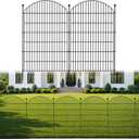 12 Pack No Dig Decorative Garden Fence Panels, 40in(H) x 29ft(L), Dog Fence Outdoor for Yard, Rustproof Metal Animal Barrier for Rabbits & Flowers, Temporary Fencing for Patio, RV