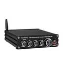 Depusheng DPA30 Stereo Audio Receiver Amplifier 2.1 Channel Mini Hi-Fi Bluetooth 5.0 Audio Component Amplifier 50 Watt x2+100 Watt for Home Outdoor Passive Speakers/Subwoofer