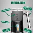 Huogary Milk Frother, Milk Steamer for Milk Foam & Hot Milk(4.5oz/10.5oz), Electric Milk Frother and Warmer for Homemade Coffee, 120V (Black)