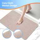 Upgraded Bath Mat 24x48Inch, Thin Bath Mats Rugs with Rubber Backing Non-Slip, Absorbent,Quick Dry Machine Washable, Home Decor Accessories Cozy Cloth Bathroom Rugs fit Under Door/Sink/Tub-Biege