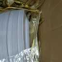 GATHER 700PCS Gold Plastic Plates - Whtie and Gold Disposable Dinnerware Sets 100Guest - 200 Disposable Plate, 300 Plastic Silverware, 100 Cups, 100 Napkins for Wedding & Party