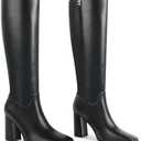 Zzheels Women's Knee High Boots Square Toe Chunky Knee Heeled Boots Long Boots for Women, Size 6.5