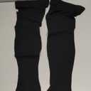 Lin Performance 15-20 mmHg Medical Compression Stockings for Women & Men, Thigh High Dot-Top Open Toe, Leg Support for Daily & Travel Comfort (Black,L)