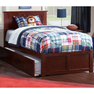 Madison Platform Bed with Footboard & Trundle, TWIN