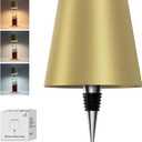 Wireless Bottle Lamp, 2025 New 3 Color Rechargeable Bottle Lights for Bars Restaurants (Placer Gold, 1PC)