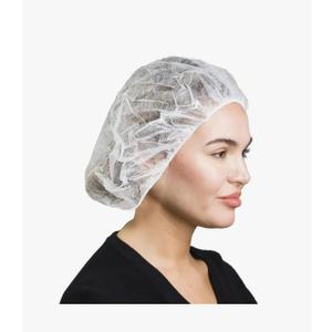 Unisex Polypropylene Bouffant Caps, 100 Piece, Color  (WHITE), Size 24"
