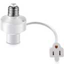 Enhon 1 Pcs 3 in 1 Light Socket Outlet Adapter, E26 Light Socket to Plug Adapter with Extension Cord, 3 Prong Bulb Outlet Converter for Indoor Outdoor Garage, Porch, Patio, Camera, LED Strip (White)