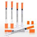 0.5ml 31G 5/16 Inch 8mm Syringe, Lab Syringes Individually Wrapped, Pack of 100