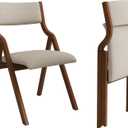 Ball & Cast Padded Folding Chairs 2 Pack,Solid Wood Frame,18" Seat Height,Ergonomically Designed Back and Cushion,Easy Carry,No Assembly Required,for Kitchen,Restaurant,Taupe+ Walnut